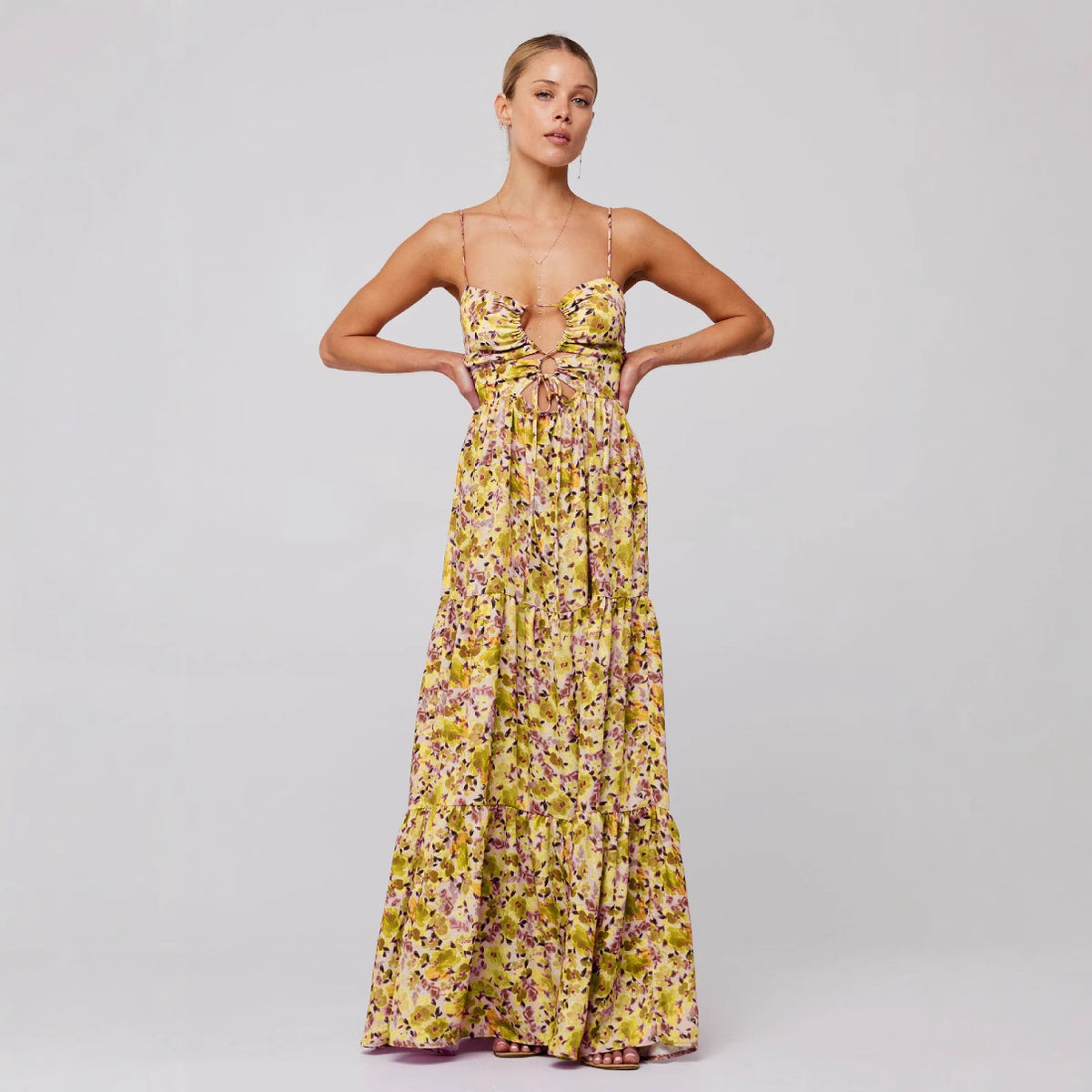 Women's Floral Print Maxi Dress Spaghetti Strap Boho Dress Cutout Summer Beach Dress Vacation Resort Wear - Seldom Seen Styles