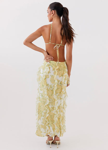 Robe longue Marly à volants