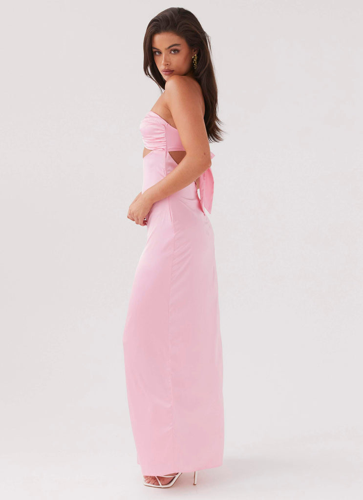 Women's Floral Strapless Maxi Dress Soft Airy Fabric Waist-Cinching Floor-Length Dress for Wedding Guest Vacation Summer Garden Party - Seldom Seen Styles