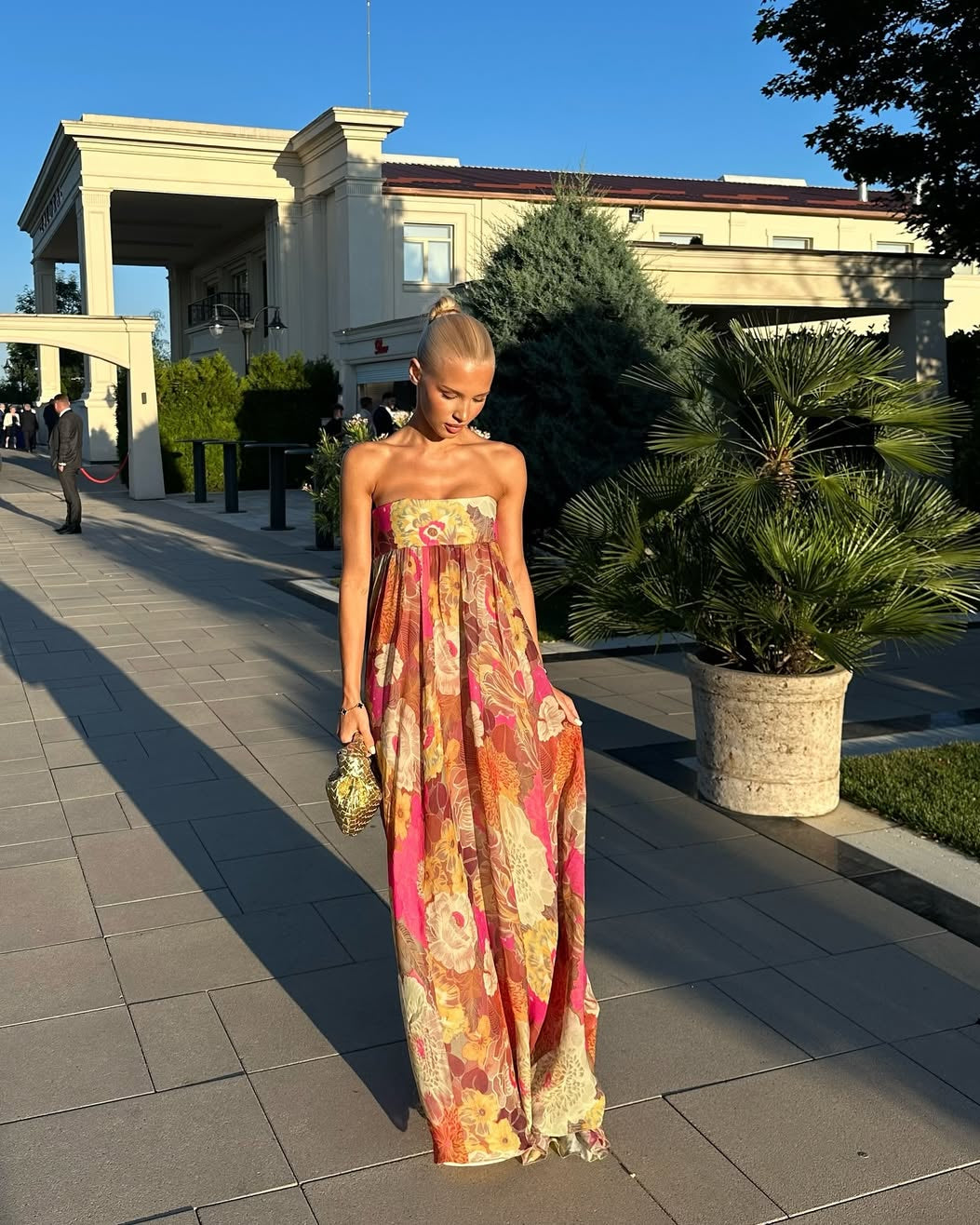 Women's Floral Strapless Maxi Summer Wedding Guest Dress - Seldom Seen Styles