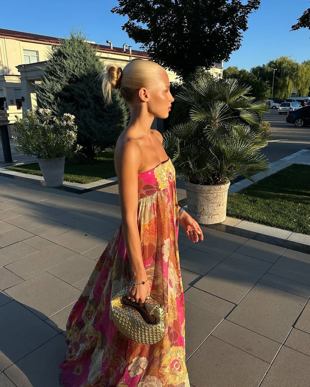Women's Floral Strapless Maxi Summer Wedding Guest Dress - Seldom Seen Styles