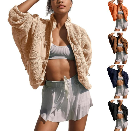 Women's Fuzzy Sherpa Fleece Jacket, Warm Button-Down Winter Coat for Fall & Daily Wear - Seldom Seen Styles