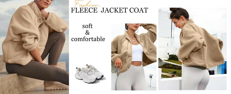 Women's Fuzzy Sherpa Fleece Jacket, Warm Button-Down Winter Coat for Fall & Daily Wear - Seldom Seen Styles