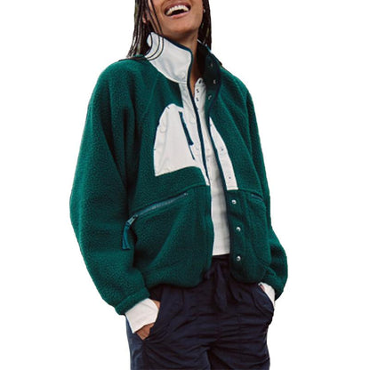 Veste polaire Sherpa douce pour femme Manteau d'hiver et de printemps chaud Boutonné Tenue d'infirmière pour l'automne et le quotidien