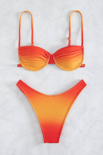 Haut et bas de bikini imprimés dégradés Brook