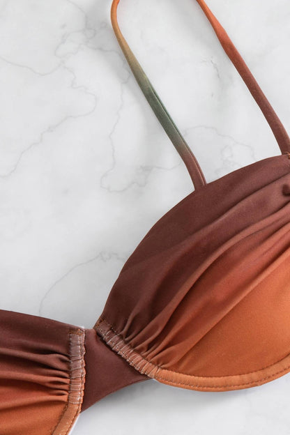 Haut et bas de bikini imprimés dégradés Brook