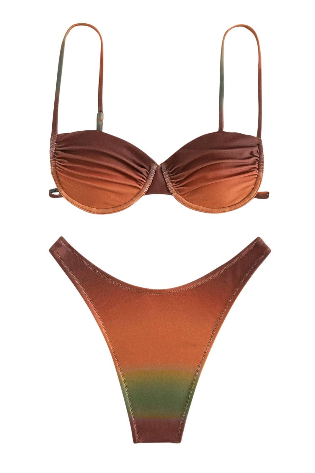 Women's Gradient Bikini Set High Cut Two Piece Swimsuit - Seldom Seen Styles