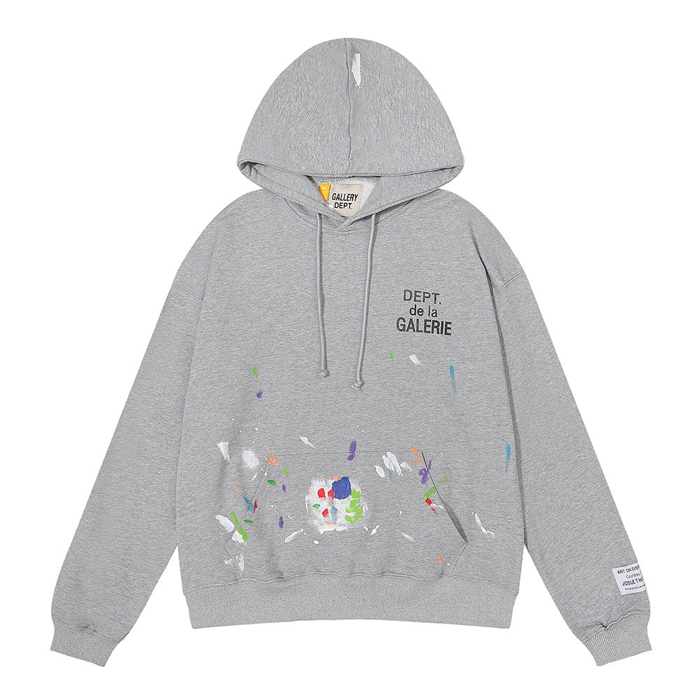 Women's Hand-Painted Ink Splash Letter Hoodie Sweatshirt Oversized Casual Street - Seldom Seen Styles