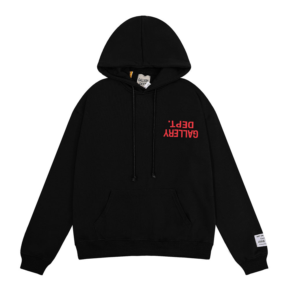 Women's Hand-Painted Ink Splash Letter Hoodie Sweatshirt Oversized Casual Street - Seldom Seen Styles