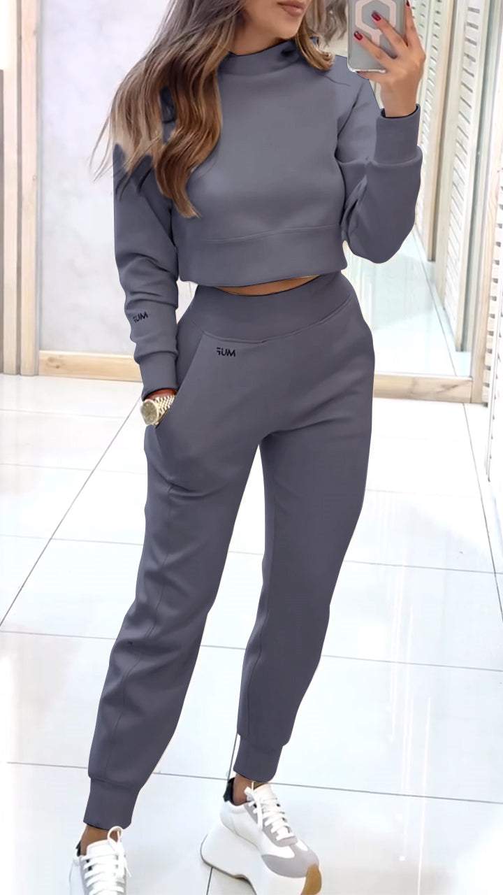 Women's High Collar Long Sleeve Autumn and Winter Casual Sweater Suit - Seldom Seen Styles