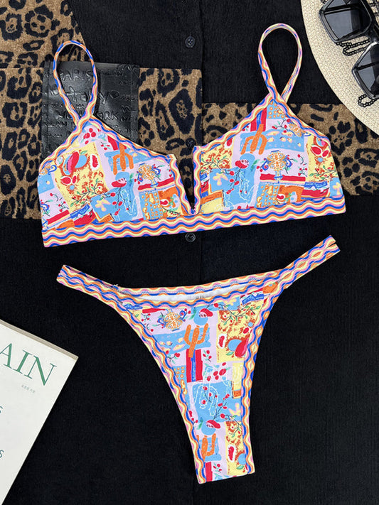Women's High Cut Bikini Sets Ribbed V-Wire Cami Bikini Two Piece Swimsuit - Seldom Seen Styles