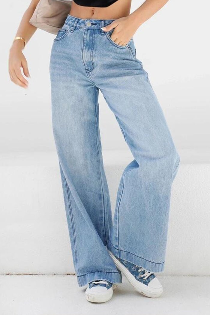Women's High Waist Loose Wide Leg Jeans - Seldom Seen Styles