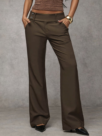 Women's High Waist Loose Wide Leg Trousers Elegant Casual Summer Vacation Pants
