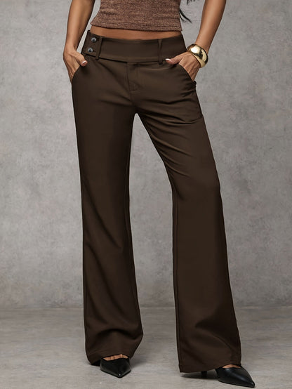 Women's High Waist Loose Wide Leg Trousers Elegant Casual Summer Vacation Pants