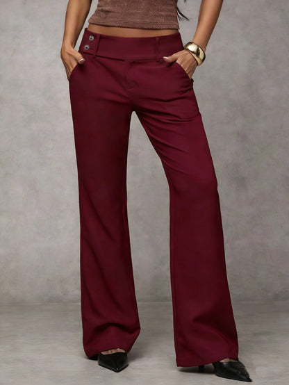 Women's High Waist Loose Wide Leg Trousers Elegant Casual Summer Vacation Pants