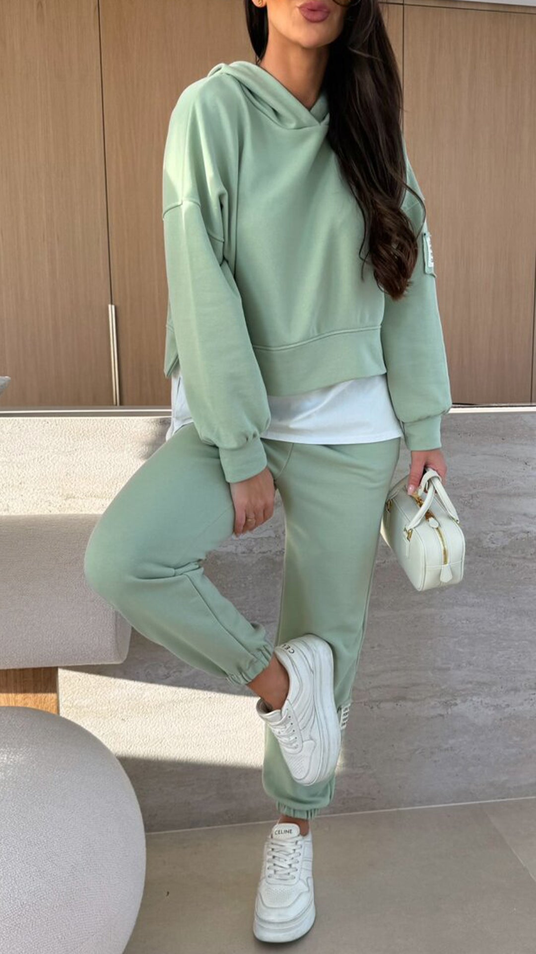 Women's Hooded Patchwork Casual Sweatshirt Suit - Seldom Seen Styles