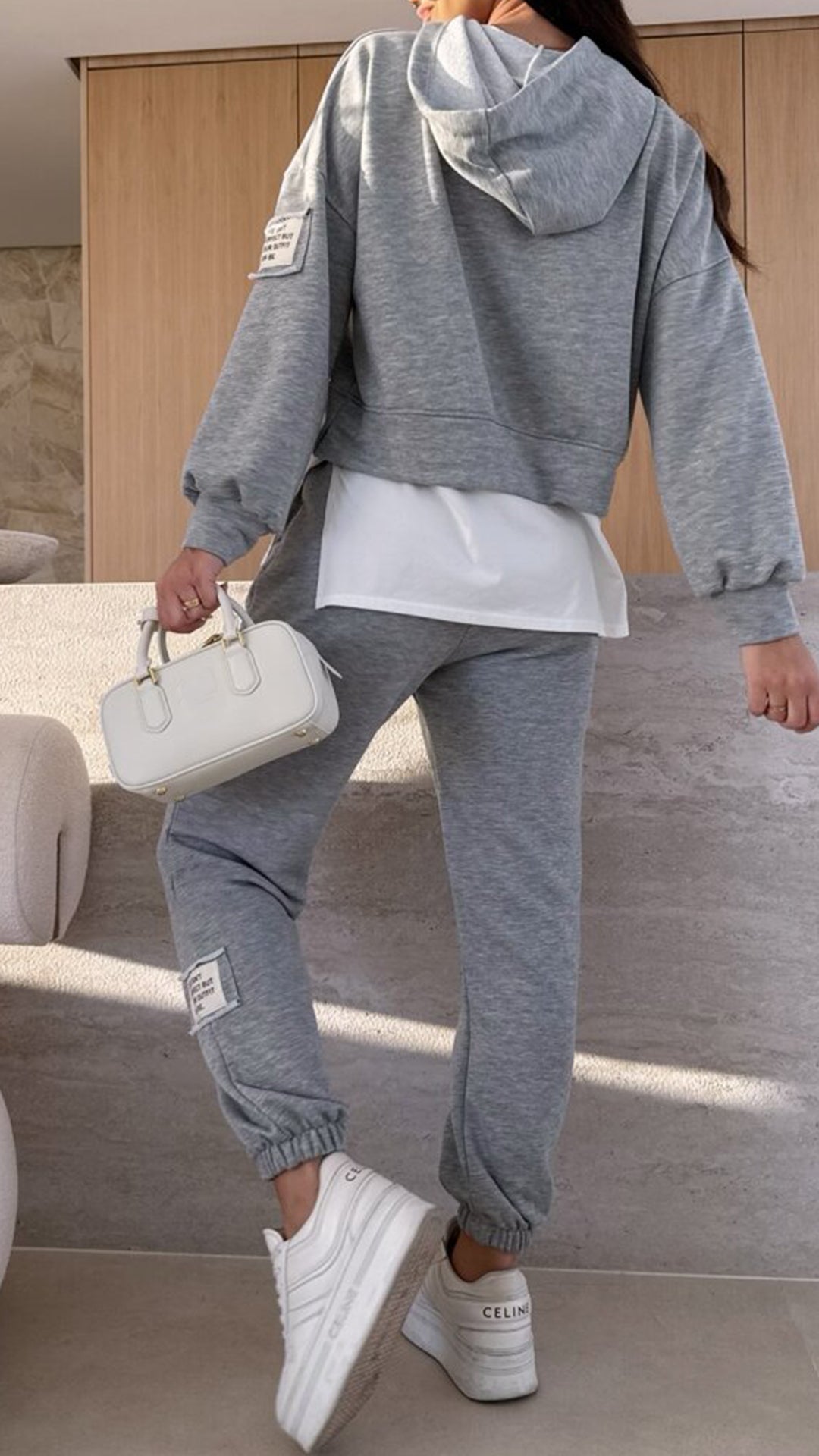 Women's Hooded Patchwork Casual Sweatshirt Suit - Seldom Seen Styles
