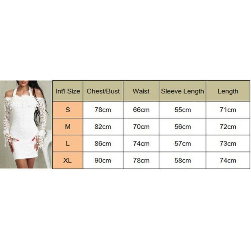 Women's Lace Off Shoulder Bodycon Dress Elegant Floral Long Sleeve Party Dress - Seldom Seen Styles