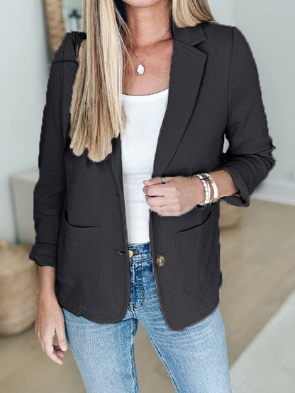 Damen-Freizeitjacke mit Revers und Knöpfen