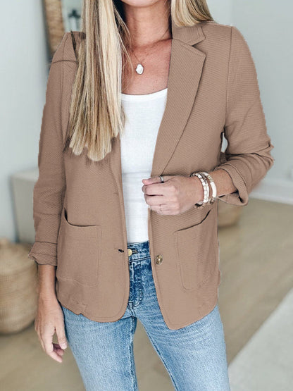 Damen-Freizeitjacke mit Revers und Knöpfen