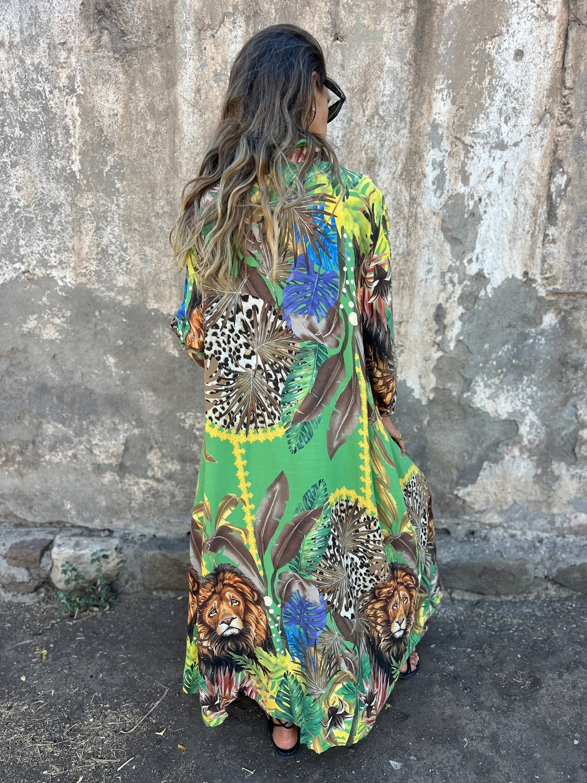 Women's Lapel Plant and Animal Print Casual Long Shirt - Seldom Seen Styles