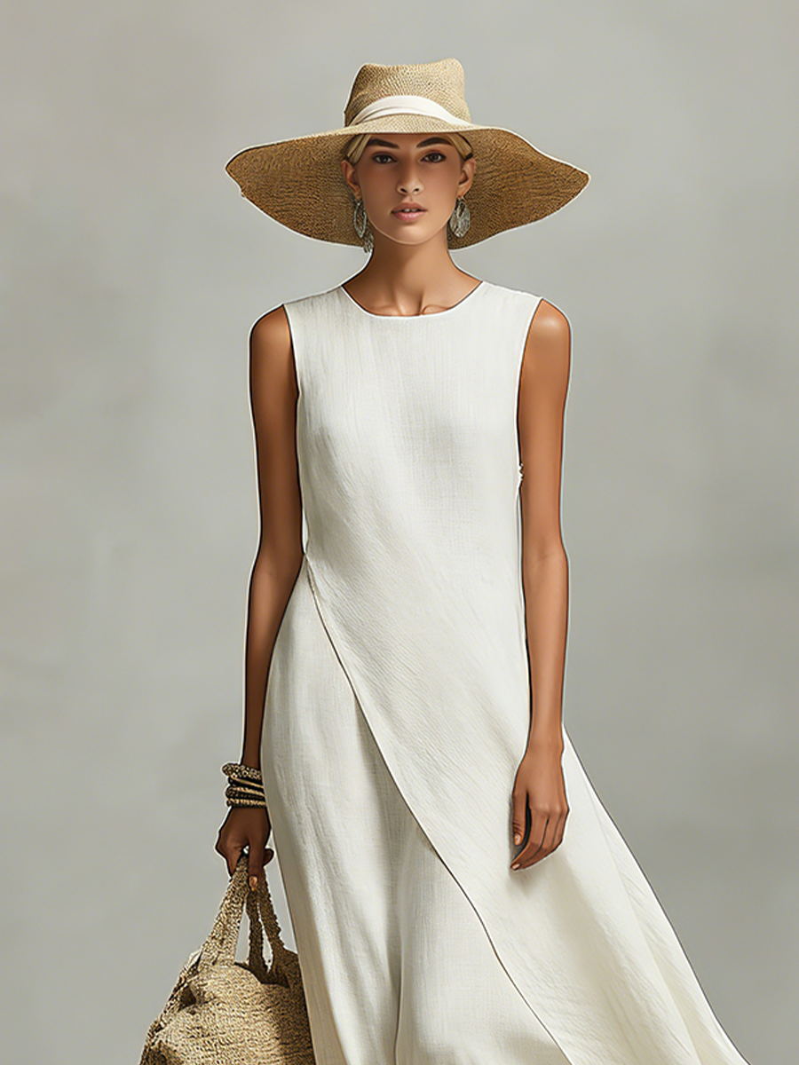 Women's Linen Maxi Dress Sleeveless - Seldom Seen Styles