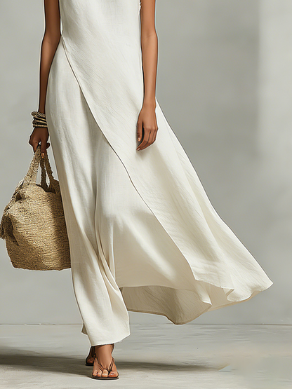 Women's Linen Maxi Dress Sleeveless