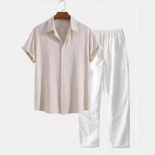 Women's Linen Two Piece Set Lightweight Breathable Loose Top Wide Leg Pants Casual Summer Beach Vacation Resort Outfit - Seldom Seen Styles