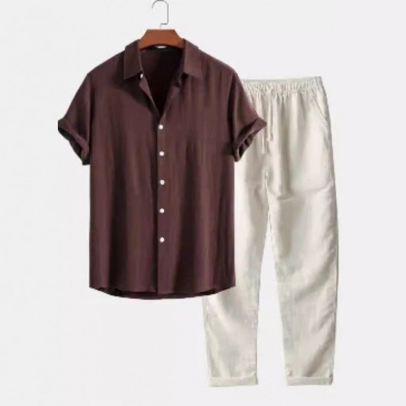 Women's Linen Two Piece Set Lightweight Breathable Loose Top Wide Leg Pants Casual Summer Beach Vacation Resort Outfit - Seldom Seen Styles