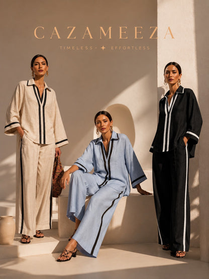 Women's Linen Two Piece Set Relaxed Oversized Top Wide Leg Pants Elegant Casual Summer Beach Vacation Resort Outfit