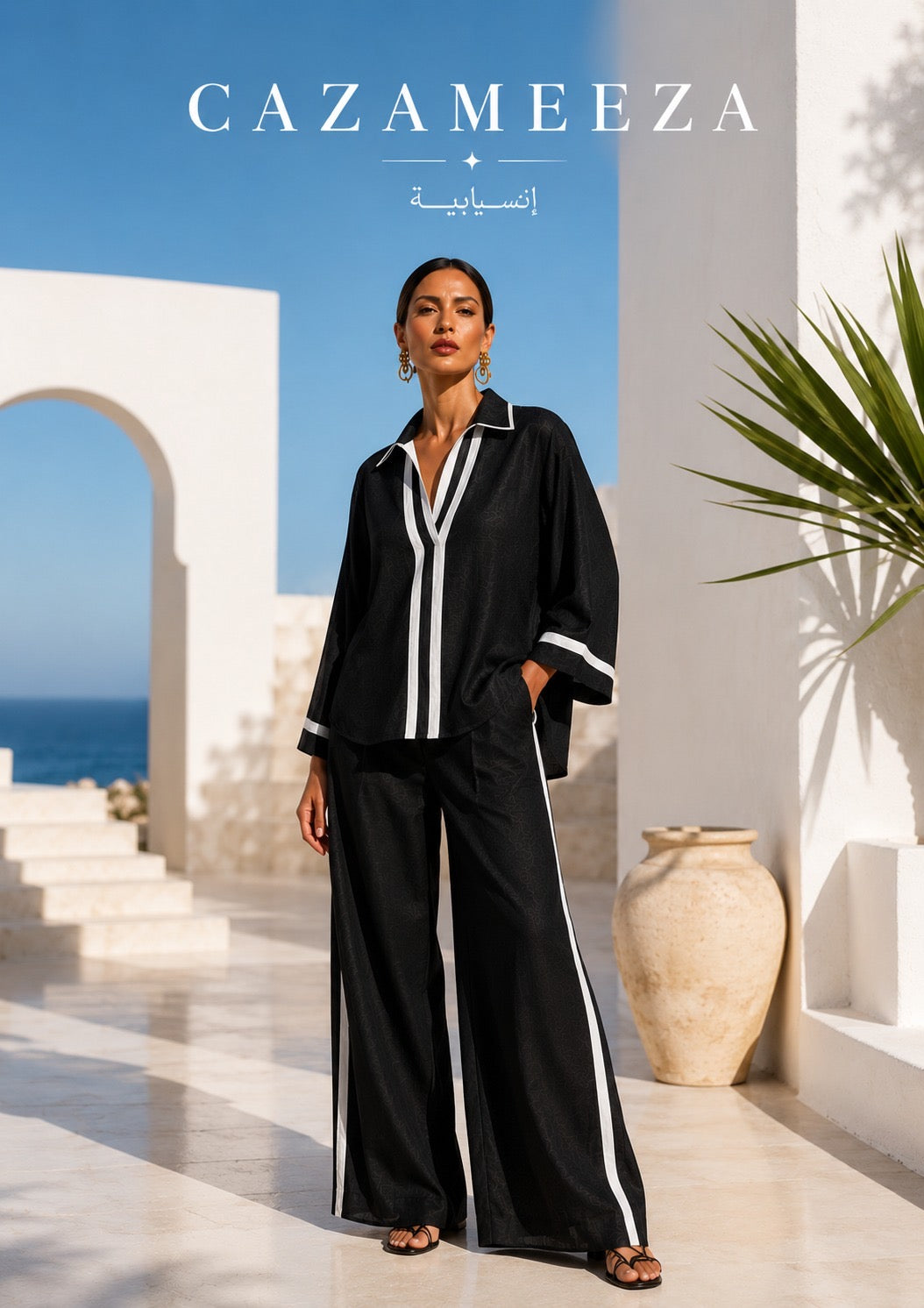 Women's Linen Two Piece Set Relaxed Oversized Top Wide Leg Pants Elegant Casual Summer Beach Vacation Resort Outfit - Seldom Seen Styles