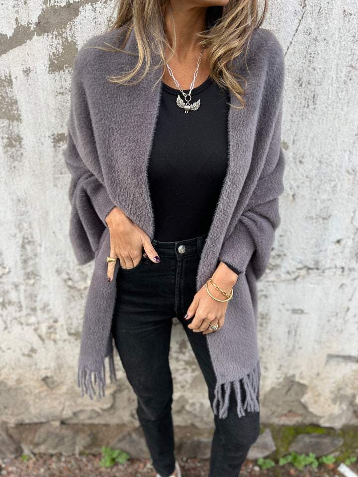 Women's Long Sleeve Casual Tassel Shawl Coat - Seldom Seen Styles