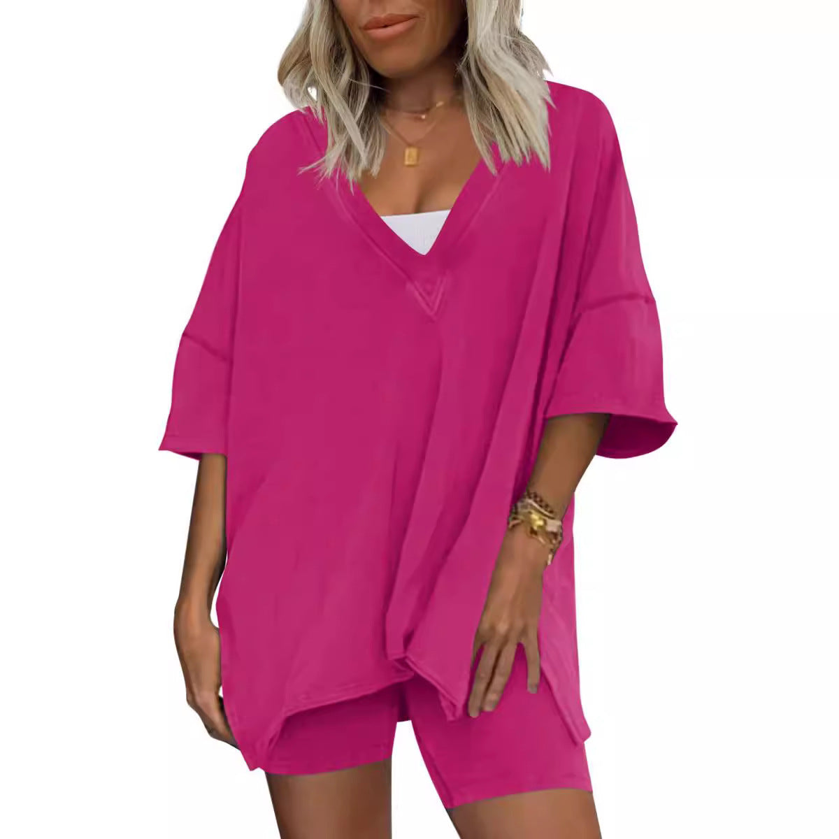 Women's Loungewear  2 Piece Outfits Tshirt Oversized Short Sleeve Tracksuit Beach Cover Up Shorts Set S-XXL - Seldom Seen Styles