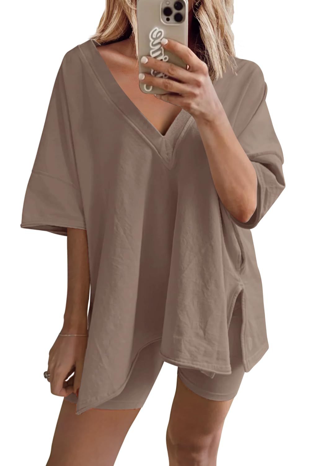 Women's Loungewear  2 Piece Outfits Tshirt Oversized Short Sleeve Tracksuit Beach Cover Up Shorts Set S-XXL - Seldom Seen Styles