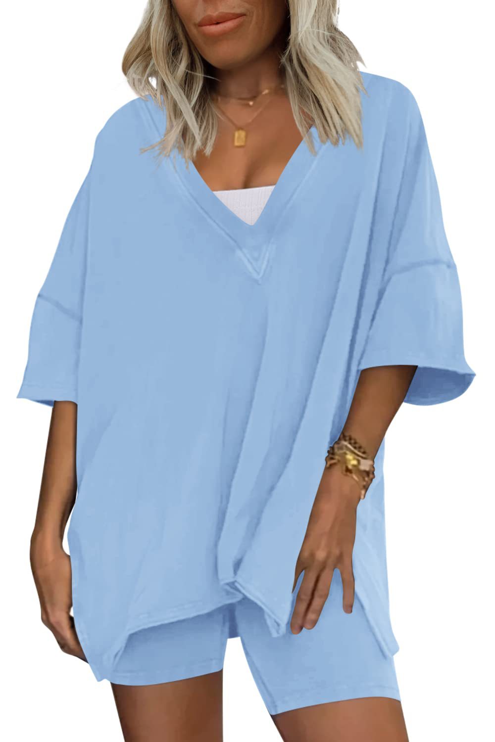 Women's Loungewear  2 Piece Outfits Tshirt Oversized Short Sleeve Tracksuit Beach Cover Up Shorts Set S-XXL - Seldom Seen Styles