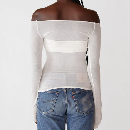 Haut à épaules dénudées en maille Faded Love