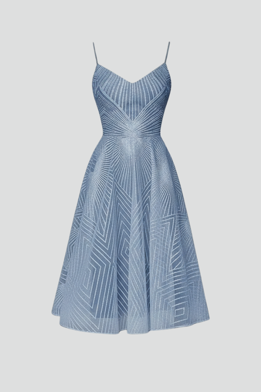 Women’s Midi Dress with Spaghetti Straps and A-Line Skirt - Seldom Seen Styles