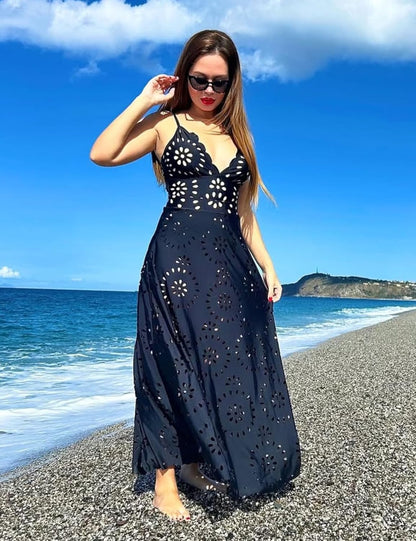 Einteiliger Badeanzug für Damen, Blütenblatt-Höhle, V-Ausschnitt, Badeanzug und Rock 