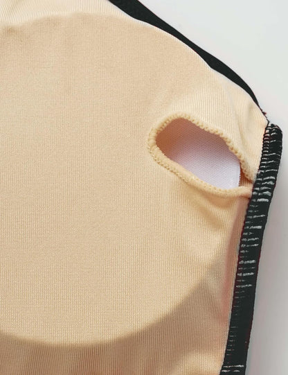 Einteiliger Badeanzug für Damen, Blütenblatt-Höhle, V-Ausschnitt, Badeanzug und Rock 