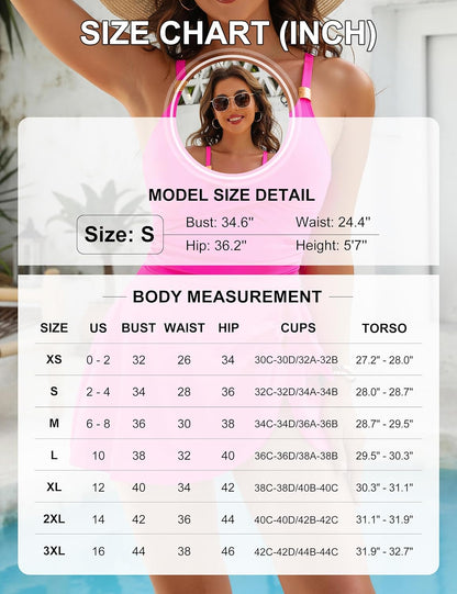 Women's One Piece Tummy Control Swimsuit Gold Metal Tie Knot Swim Dress Beach Vacation Bathing Suit