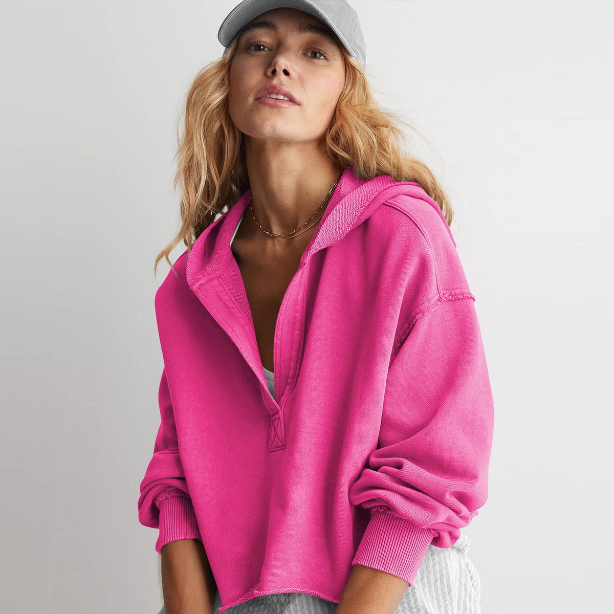 Women's Oversized V Neck Sweatshirt Casual Long Sleeve Pullover Trendy Relaxed Fit Athleisure Top - Seldom Seen Styles