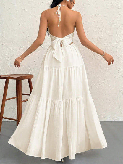 Schlichtes Damenkleid, Sommerkleidung Damen, lässiges ärmelloses Kleid für Strandurlaub, Sommerkleidung für Damen, Damenbekleidung, Damenmode, Kleider für Partys, A-Linien-Kleid