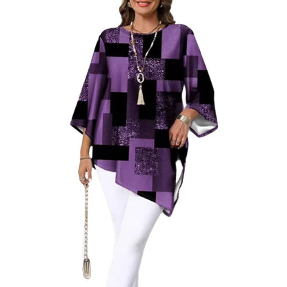 Women's Plus Size Loose Casual Irregular Hem Top Oversized Short Sleeve Summer Shirt Blouse