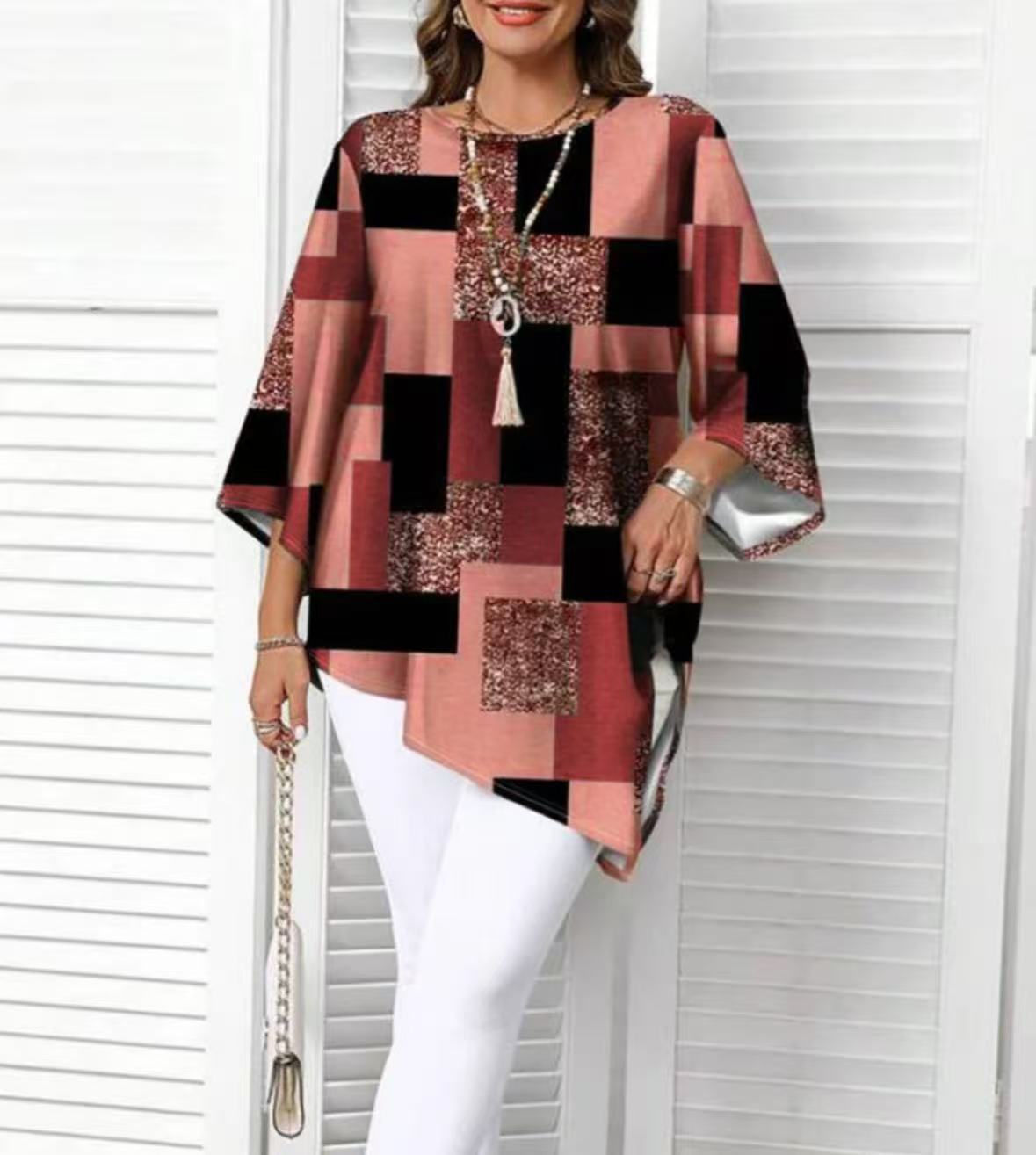 Women's Plus Size Loose Casual Irregular Hem Top Oversized Short Sleeve Summer Shirt Blouse - Seldom Seen Styles