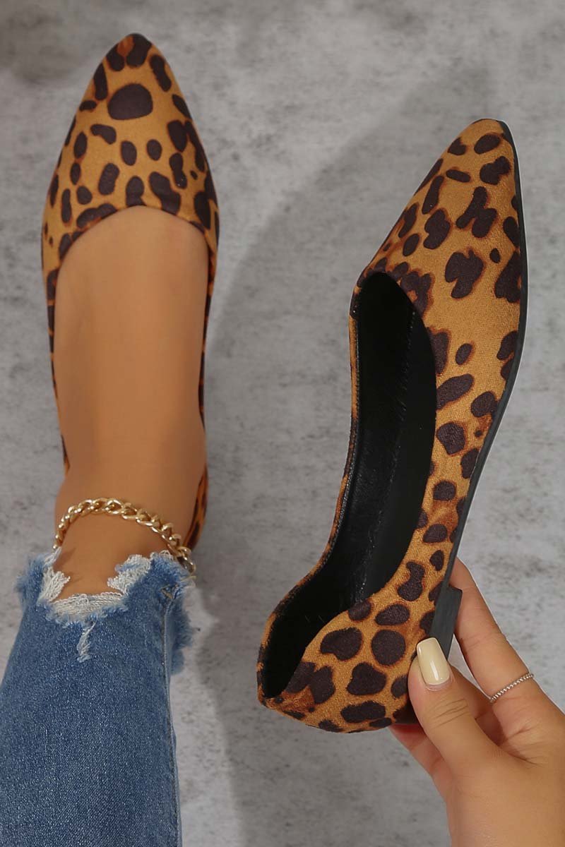 Women's Pointed Toe Leopard Flats - Seldom Seen Styles