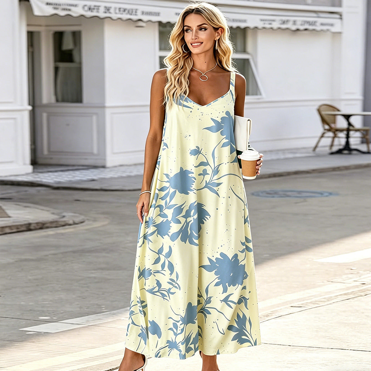 Women's Printed Maxi Slip Dress Loose Fit Sleeveless Casual Summer Beach Dress - Seldom Seen Styles