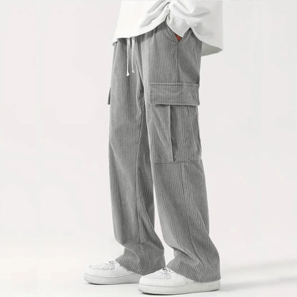 Women's Relaxed Corduroy Trousers – Loose Fit Drawstring Waist Wide Leg Pants | S–3XL