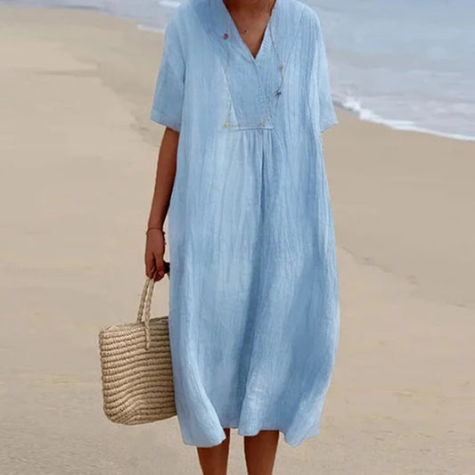 Women's Relaxed Fit Occasion Beach Midi Summer Dress - Seldom Seen Styles