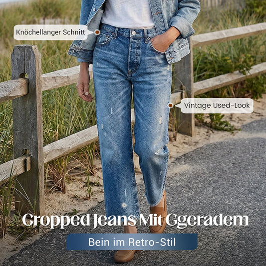 Women’s Retro Cropped Straight-Leg Jeans - Seldom Seen Styles