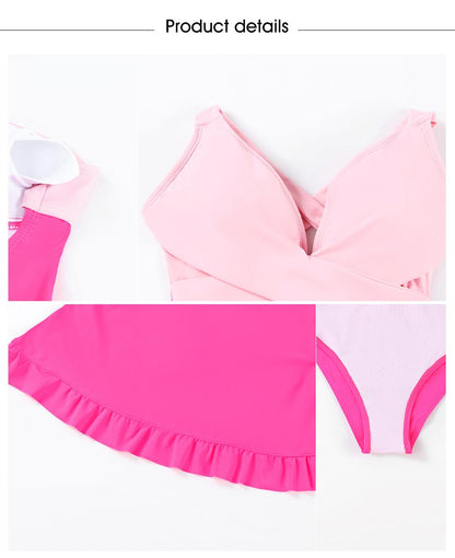 Women's Retro Tankini Swimsuit Two Piece Tummy Control High Waist Bathing Suit Beach Pool Summer Vacation Plus Size | Retro Wave